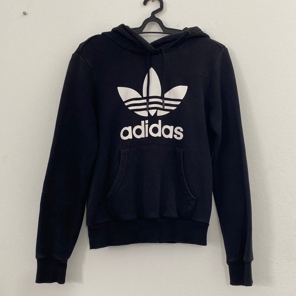 Adidas black  trifoil hoodie size XS